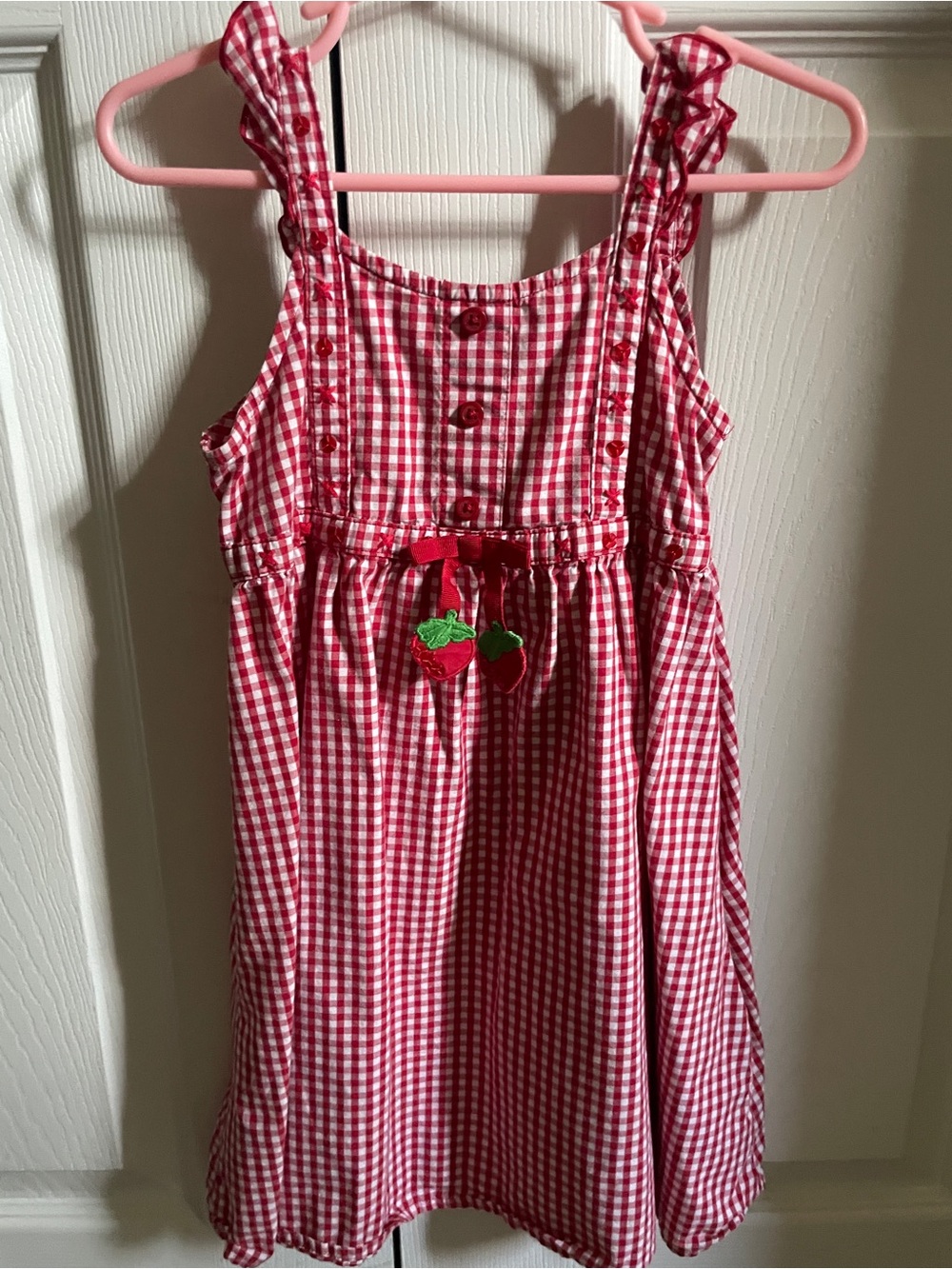 Gymboree Red Gingham Strawberry Dress with Ruffle Straps